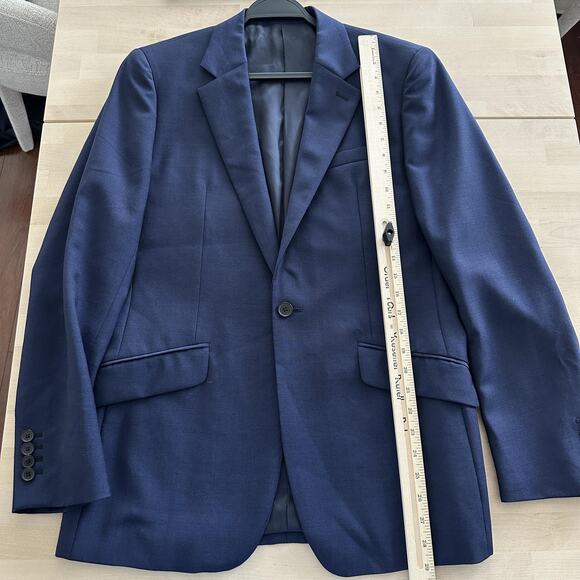 Reiss Suit Jacket Vest Set 2 Piece Mens 38 Navy Blue Duke Wool Mohair Formal - Picture 15 of 16